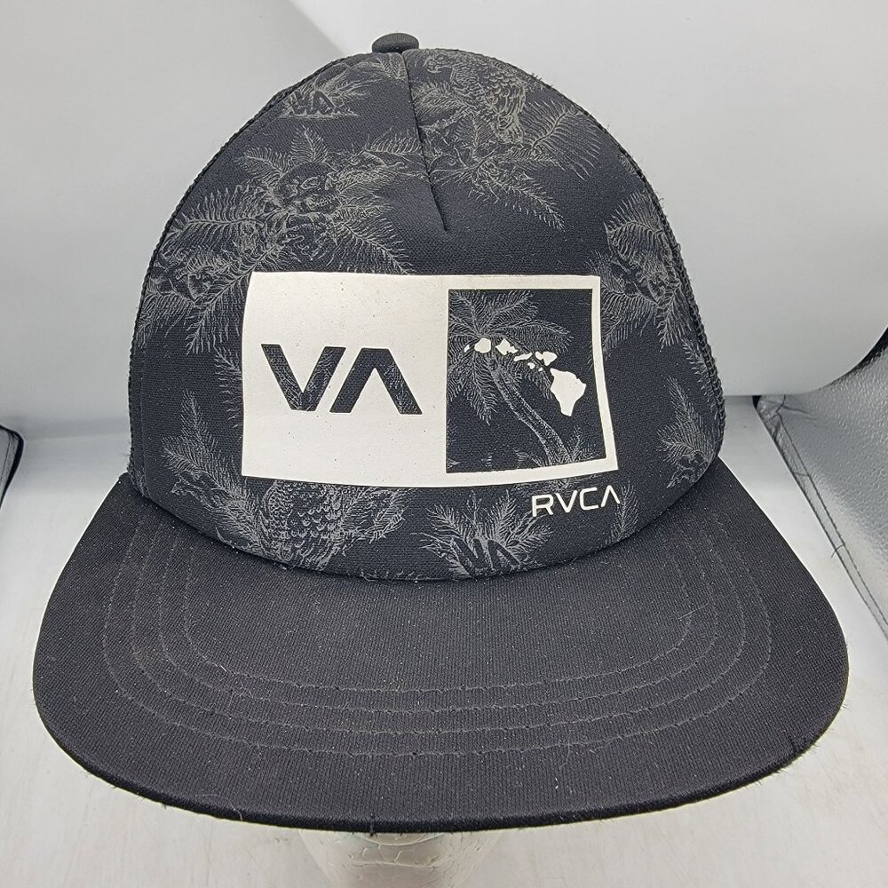 RVCA Islands Balance Box Black Trucker Hat Casual Outdoors Adjustable